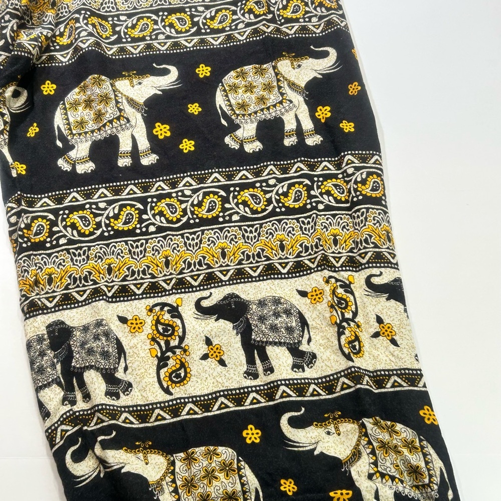 Earthbound Elephant Print Harem Pants Rayon Boho Festival XL - Picture 4 of 7